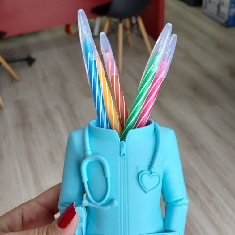 Porta-canetas 3D personalizado, tema enfermagem