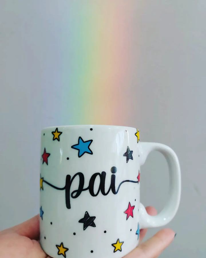 Caneca personalizada com nome e estrelas